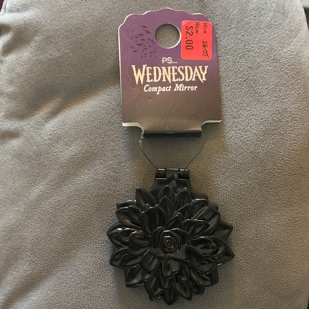 Target WEDNESDAY Black Floral Compact Mirror